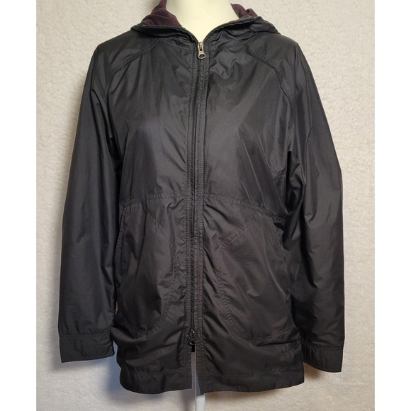 Columbia Jacket Women's M Hooded Black Windbreaker Full Zip Lightweight 0599 - Picture 1 of 10